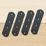 Alise 4 Pcs Flat Straight Brace Brackets Mending Plates Repair Fixing Bracket,125x38mm Stainless Steel Matte Black,J125X38B-4P