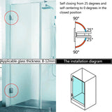 Alise Heavy Duty 90 Degree Glass Door Cupboard Showcase Cabinet Clamp Glass Shower Doors Hinge Replacement Part Wall-to-Glass,Stainless Steel Brushed Nickel