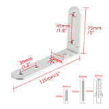 Alise Floating Shelf Bracket Widened and Thickened Stainless Steel Brackets Heavy Duty Corner Brace Support Wall Hanging 5x3Inch,4Pcs Brushed Nickel,J125X25LS-4P