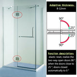 Alise Heavy Duty 180 Degree Glass Door Cupboard Showcase Cabinet Clamp Glass Shower Doors Hinge Replacement Parts,Stainless Steel Brushed Finish,BL6600