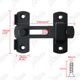 Alise 2 Pcs Stainless Steel Gate Latches Flip Latch Safety Door Lock,Matte Black,MS9001B-2P