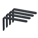 Alise 4mm-Thicker Heavy Duty Stainless Steel Brackets Floating Shelf Bracket Corner Brace Support 6x4 Inch,4 Pcs Matte Black,J5217B-4P