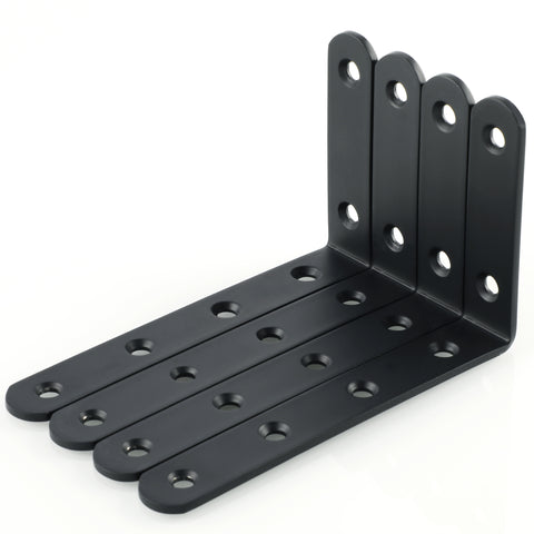 Alise Stainless Steel Floating Shelf Brackets 5x3 Inch,Matte Black 4 Pcs,J5207B-4P