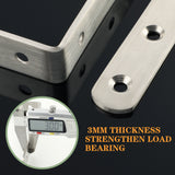 Alise Stainless Steel Shelf Brackets 5x3 Inch,4Pcs Brushed Nickel, J5207-4P