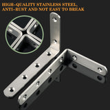 Alise Stainless Steel Shelf Brackets 5x3 Inch,4Pcs Brushed Nickel, J5207-4P