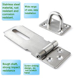 Alise 2Pcs Padlock Hasp Door Clasp Hasp Lock Latch SUS 304 Stainless Steel Brushed Nickel,MS9-3A-2P