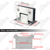 Alise Heavy Duty 90 Degree Glass Door Cupboard Showcase Cabinet Clamp Glass Shower Doors Hinge Replacement Part Wall-to-Glass,Stainless Steel Brushed Nickel