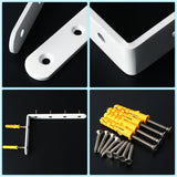 Alise 4mm-Thicker Heavy Duty Stainless Steel Bracket Floating Shelf Brackets Corner Brace Support 6x4 Inch,4 Pcs White Finish,J5217W-4P