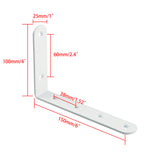 Alise Floating Shelf Bracket Widened and Thickened Stainless Steel Brackets Heavy Duty Corner Brace Support Wall Hanging 6x4Inch,4Pcs White Finish,J150X25W-4P