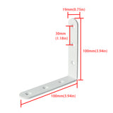 Alise 4 Pcs Shelf Bracket Stainless Steel Brackets Heavy Duty Corner Brace Support Fastener Wall Hanging 4X4 Inch,JM100W-4P White Finish,JM100W-4P