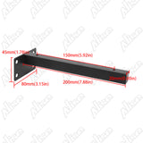 Alise 8-Inch Stainless Steel Shelf Brackets Heavy Duty"T" Brackets for Floating Shelves Boards Wall Hanging Support,Black Finish（Pack of 2）,JT200B-2P
