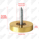 Alise 1-Inch Dia Brass Mirror Screws Cap Cover Nails Golden Finish 4 Pcs,ZS525G-4P