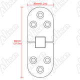 Alise 4 Pcs Sewing Machine Table Folding Flip Top Hinge,Golden HY4004G-4P