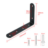Alise Floating Shelf Bracket Widened and Thickened Stainless Steel Brackets Heavy Duty Corner Brace Support Wall Hanging 6x4Inch,4Pcs Black Finish,J150X25B-4P