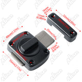 Alise Rotate Bolt Latch Gate Latches Safety Door Lock Plating Black,MS220E-B