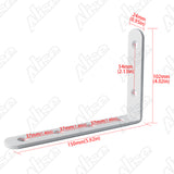 Alise 4mm-Thicker Heavy Duty Stainless Steel Bracket Floating Shelf Brackets Corner Brace Support 6x4 Inch,4 Pcs White Finish,J5217W-4P