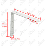 Alise 4 Pcs Shelf Bracket Stainless Steel Brackets Heavy Duty Corner Brace Support Fastener Wall Hanging 5X5 Inch White Finish,JM125W-4P