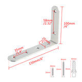 Alise Floating Shelf Bracket Widened and Thickened Stainless Steel Brackets Heavy Duty Corner Brace Support Wall Hanging 6x4Inch,4Pcs Brushed Nickel ,J150X25LS-4P