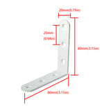 Alise 4 Pcs Shelf Bracket Stainless Steel Brackets Heavy Duty Corner Brace Support Fastener Wall Hanging White Finish,JM80W-4P