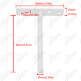 Alise 4 Pcs Stainless Steel Floating Shelf Bracket Heavy Duty Hidden Brackets Supports Blind Shelf Wall Mount 6-Inch,White,JY8006W-4P