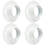 Alise 1-Inch Dia Shower Closet Rod Set Holder Flange Pipe Socket Bar Bracket Supports,Stainless Steel White 4 Pcs,FL3001W-4P
