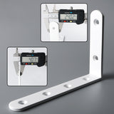 Alise 4mm-Thicker Heavy Duty Stainless Steel Bracket Floating Shelf Brackets Corner Brace Support 6x4 Inch,4 Pcs White Finish,J5217W-4P