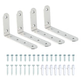 Alise Floating Shelf Bracket Widened and Thickened Stainless Steel Brackets Heavy Duty Corner Brace Support Wall Hanging 5x3Inch,4Pcs Brushed Nickel,J125X25LS-4P