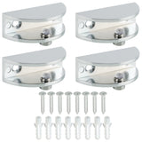 Alise 4 Pcs Adjustable Frameless Rectangle Glass Shelf Bracket Holder Heavy Duty Clamp Shelf Clip,Polished Chrome,BLK1412-4P