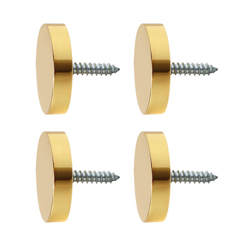 Alise 1-Inch Dia Brass Mirror Screws Cap Cover Nails Golden Finish 4 Pcs,ZS525G-4P
