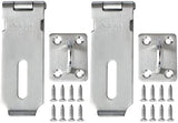 Alise 2Pcs Padlock Hasp Door Clasp Hasp Lock Latch SUS 304 Stainless Steel Brushed Nickel,MS9-4C-2P