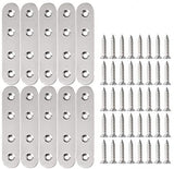 Alise 10 Pcs Stainless Steel Flat Straight Brace Brackets Solid Mending Plates Repair Fixing Replacement,3-4/5 Inch Brushed Finish,BH-CYRI-VK7U