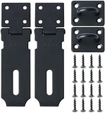 Alise 2Pcs Padlock Hasp Door Clasp Hasp Latch Lock,SUS 304 Stainless Steel Matte Black,MS9B-4C-2P