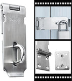 Alise 2Pcs Padlock Hasp Door Clasp Hasp Lock Latch SUS 304 Stainless Steel Brushed Nickel,MS9-4C-2P