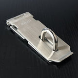Alise 2Pcs Padlock Hasp Door Clasp Hasp Lock Latch SUS 304 Stainless Steel Brushed Nickel,MS9-4C-2P