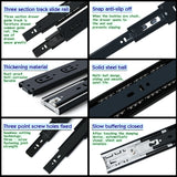 Alise 16-Inch Steel Ball Bearing Drawer Slides,Buffered and Auto Shutdown,Quiet and Smooth,1-4/5 Inch Wide,Black Pair,HG9016B