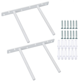 Alise 2 Pcs Stainless Steel Floating Shelf Bracket Heavy Duty Hidden Brackets Supports Blind Shelf Wall Mount 6-Inch Two-in-One Design,White Finish,JY9006W-2P