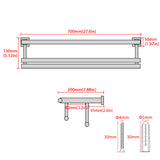 Alise 28-Inch Bathroom Lavatory Towel Rack Towel Shelf with Two Towel Bars Wall Mount Towel Holder SUS 304 Stainless Steel Brushed Nickel,GZ8070-LS