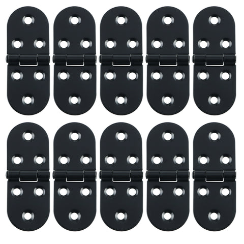 Alise 10 Pcs Stainless Steel Sewing Machine Table Folding Flip Top Hinge,Black Finish,HY-WTL8030B-10P