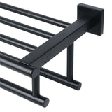 Alise 28-Inch Bathroom Lavatory Towel Rack Towel Shelf with Two Towel Bars Wall Mount Holder SUS 304 Stainless Steel Matte Black,GZ8070-B