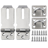 Alise 2Pcs Padlock Hasp Door Clasp Hasp Lock Latch SUS 304 Stainless Steel Brushed Nickel,MS9-3A-2P