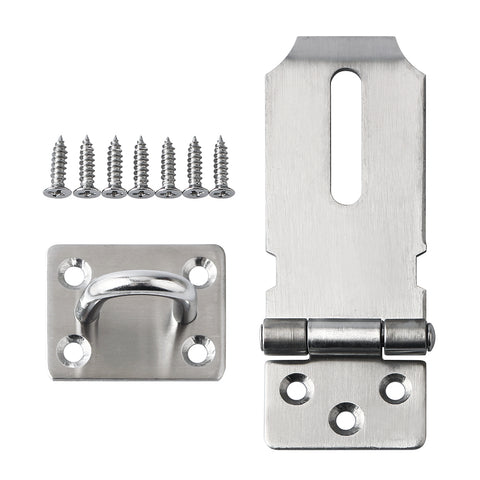 Alise Padlock Hasp Door Clasp Hasp Lock Latch SUS 304 Stainless Steel Brushed Nickel, MS9-3A