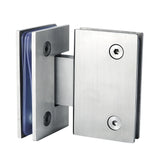 Alise Heavy Duty 180 Degree Glass Door Cupboard Showcase Cabinet Clamp Glass Shower Doors Hinge Replacement Parts,Stainless Steel Brushed Finish,BL6600