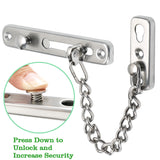 Alise Chain Door Guard Latch Lock with Spring Anti-Theft Press Lock,Stainless Steel Brushed Nickel,FD9000-LS