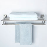 Alise Bathroom Lavatory Towel Rack Towel Shelf with Two Towel Bars Wall Mount Holder,24-Inch SUS 304 Stainless Steel Brushed Nickel,GZ8000-LS