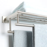Alise Bathroom Lavatory Towel Rack Towel Shelf with Two Towel Bars Wall Mount Holder,24-Inch SUS 304 Stainless Steel Brushed Nickel,GZ8000-LS