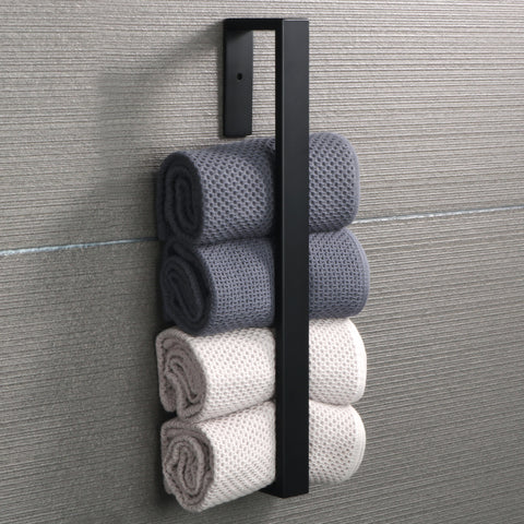 Alise 16-Inch Bathroom Towel Bar SUS304 Stainless Steel Towel Rail Rack Towel Holder Wall Mount with Screws Drilling or Super Glue,Matte Black GJF3040-B