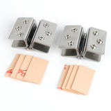 Alise Double Glass Doors Hinge Cupboard Showcase Wine Cabinet Clamp Ambry Gate Hinges Replacement Parts Stainless Steel Brushed Nickel 2 Pcs,BL6001-2P