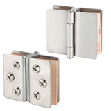 Alise Double Glass Doors Hinge Cupboard Showcase Wine Cabinet Clamp Ambry Gate Hinges Replacement Parts Stainless Steel Brushed Nickel 2 Pcs,BL6001-2P