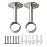 Alise 1-Inch Dia Shower Curtain Closet Rod Holder Pipe Flange Socket Ceiling Mount Bracket Pipe Fitting Parts Supports,2 Pcs SUS304 Stainless Steel Brushed Finish(Don't Include Rods)