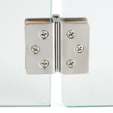 Alise Double Glass Doors Hinge Cupboard Showcase Wine Cabinet Clamp Ambry Gate Hinges Replacement Parts Stainless Steel Brushed Nickel 2 Pcs,BL6001-2P